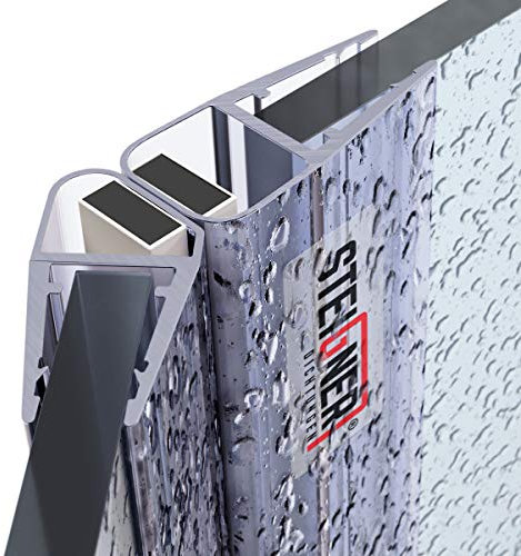 STEIGNER Joints de douche magnétiques SET, 201 cm, vitre 6/7/8mm, joints d'étanchéité aimantés 135* pour portes de douche, UKM04, 2 pièces