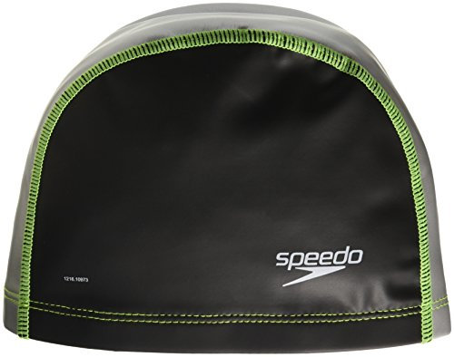 Speedo Uni – Erwachsene Swim Cap Stretch-Fit-Kappe, Schwarz/Silber, X-Large