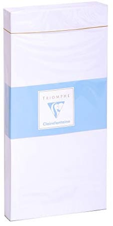 Clairefontaine 7735C - Paquet de 25 Enveloppes Blanches Doublées Triomphe DL- 110x220mm - Auto-Adhésives - 130g/m²