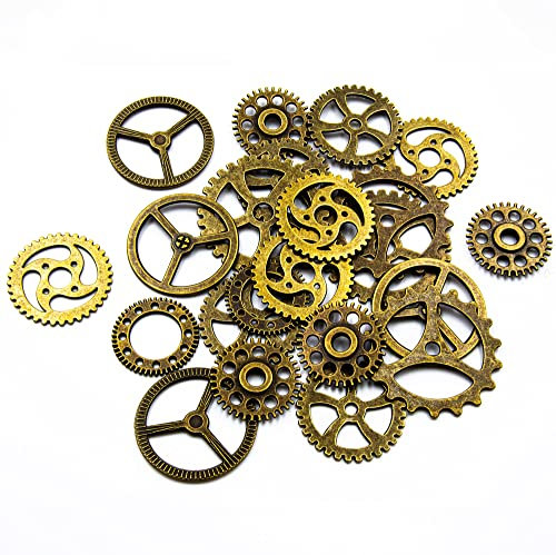 22 x große Steampunk Zahnräder Bronze Gothic Charm