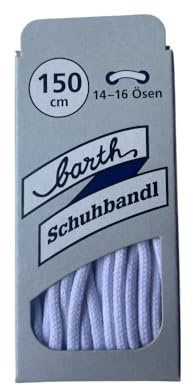 Barth Dünne - runde Schnürsenkel - Weiß 150 cm