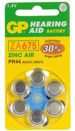GP Batteries GPZA675-D6 PR44 Zinc Air Hearing Aid Battery (Pack of 6)