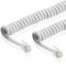 BestPlug 4 Meter Kabel für Telefonhörer mit Spirale, RJ10 Stecker auf RJ10 Stecker, Weiss