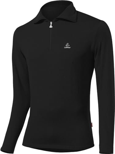 Löffler Herren Pulli Transtex Zip-Rolli Basic Cf, schwarz, 48