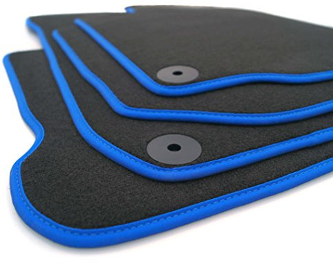 Fußmatten passend für VW Golf 5 6 Scirocco Jetta Premium Velours Automatten Autoteppiche Set, 4-teilig, Schwarz Blau