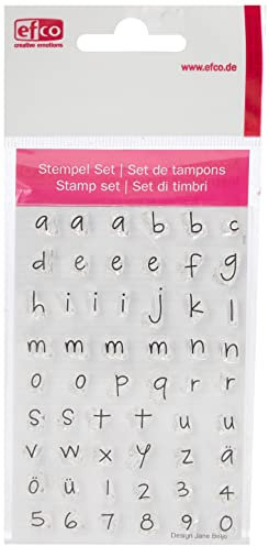 Efco Stempel Clear Alphabet Kleinbuchstaben A7 / 74 x 105 mm 55 Teile transparent, Kunststoff, farblos, 11 x 8 x 2 cm