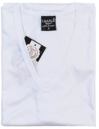 Leable N.3 T-Shirt Art.1472 Scollo A V Filo di Scozia Made in Italy