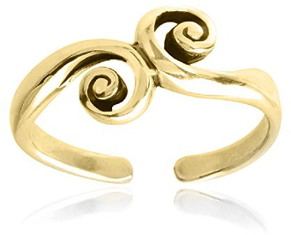 RS JEWELS Zehenring mit 14 Karat Gelbgold vergoldetes Sterlingsilber