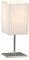 GLOBO Hochwertige Tischleuchte Metall chrom, Textil weiß BAILEY 24660