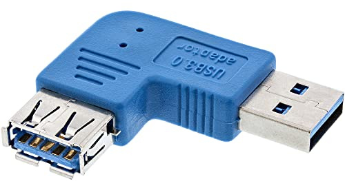 InLine 35300M USB 3.0 Adapter, Stecker A auf Buchse A, links gewinkelt 90°