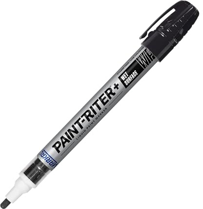 Markal 96933 Paint-Riter+ Wet Surface Liquid Paint Marker, Versatile Surface Compatibility, Bold Mark Size 1.8, Black