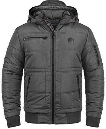 Blend BHBoris Herren Winterjacke Steppjacke Jacke gefüttert mit Abnehmbarer Kapuze Reißverschlusstaschen Regular fit, Größe:L, Farbe:Granite (70147)