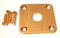 Electric guitar input jack socket plate in gold square including screws