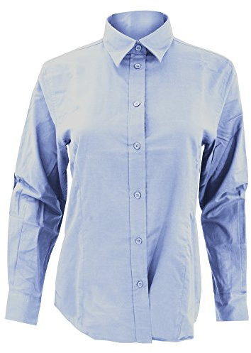 Kustom Kit Ladies Oxford Shirt with Fused Collar, Light Blue, Size 18