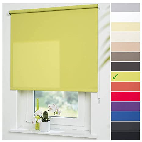 Liedeco® Rollo, Fenster Rollo, Kettenzug-Rollo / 202 x 180 cm (Breite x Höhe), blattgrün/lichtdurchlässig, Blickdicht/viele Farben, Größen und Typen/Breiten 60-200 cm/Variable Montage möglich
