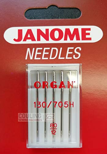 Janome HA 15 x 1 Standard Nadeln Größe 80 (12), 5 Stück in einer Packung