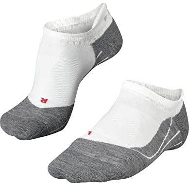 FALKE Men's RU4 Endurance Running Socks, Athletic No Shows, Medium Cushion, Breathable Quick Dry, Organic Cotton, White (White-Mix 2020), 10.5-11.5, 1 Pair