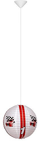 Lampenschirm Papier weiß-rot Racing Muster ohne Pendel Brilliant RACING 56199P71