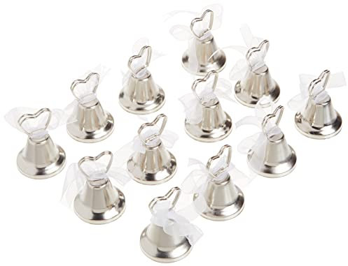 Elegant Silverbell Place Card Holders - 12 Count - Perfect Table Setting Decor for Weddings, Parties & Events, Silver