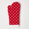Homescapes Ofenhandschuh Polka Dots, rot weiß ca. 18 x 32 cm, Topfhandschuh aus 100% reiner Baumwolle mit Polyesterfüllung, waschbarer Kochhandschuh
