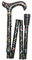Gehstock Faltstock Elite MILLEFLEUR, Derbygriff aus Acryl aufgesetzt auf einen Stock aus stabilem Leichtmetall mit floralem Blütenmuster, höhenverstellbar, inklusiv Gummipuffer.