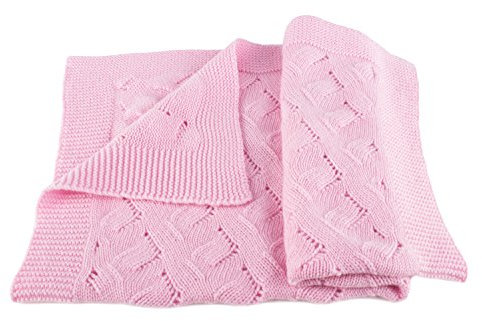 Love Cashmere Mädchen Luxus 100% Kaschmir Babydecke - 'Babyrosa' - Handgefertigt in Schottland - UVP €280