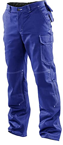 KÜBLER ORGANIQ Arbeitshose blau, Größe 102, Herren-Arbeitshose aus Baumwolle, Arbeitshose mit Knieschutztaschen nach EN 14404, bequeme Arbeitshose von KÜBLER Workwear