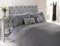 Rapport Duvet Quilt Cover Set Bettwäsche Raised Rose & Ribbon Polycotton, Baumwolle und Polyester, Grau, Single