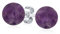 Einfache Edelstein Lila Amethyst Runde Kugel Ohrstecker Für Frauen .925 Sterlingsilber 8MM Februar Geburtsstein