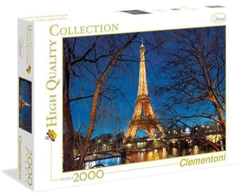 Clementoni 32554 Paris – Puzzle 2000 Teile ab 9 Jahren, buntes Erwachsenenpuzzle mit kräftigen Farben, Geschicklichkeitsspiel für die ganze Familie, schöne Geschenkidee