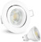 linovum LED Decken Einbauleuchte rund schwenkbar weiß | Einbaustrahler mit 2W warmweiß Spot inkl. GU10 Fassung