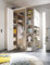AVANTI TRENDSTORE - Colli - Cabina Armadio spaziosa ad Angolo in Laminato di Quercia Sabbia e Colore Bianco, Dimensioni: Lap 147x198x133 cm