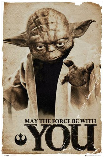 Poster Star Wars - Yoda May The Force - preiswertes Plakat, XXL Wandposter