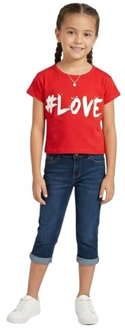 A2Z 4 Kids Girls Love Print Crop - Love Crop Top Red 7-8