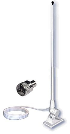 Banten C-67 - Antena VHF Serie SPARK para embarcaciones color blanco conector PL