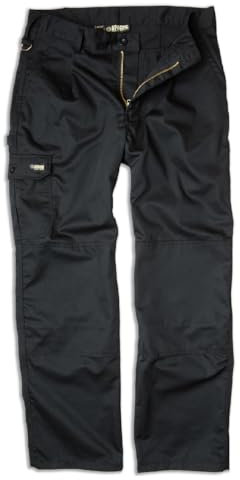 Apache Workwear Cargo Industry Trouser | Black | Size 32 Waist x 33 Leg | Multi Feature Pockets | Hammer Loop | Knee Pad Pocket