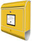 banjado® Design Briefkasten mit Briefkasten Gelb 38,5x46,5x13cm & 2 Schlüssel - Briefkasten Stahl weiß mit Zeitungsfach pulverbeschichtet - Postkasten A4 Einwurf inkl. Montagematerial