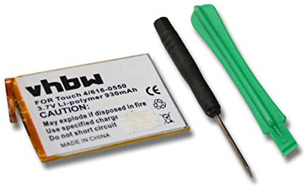 vhbw Akku kompatibel mit Apple iPod Touch 4. Generation, 4G MP3-Player Musik Player (930mAh, 3,7V, Li-Polymer)