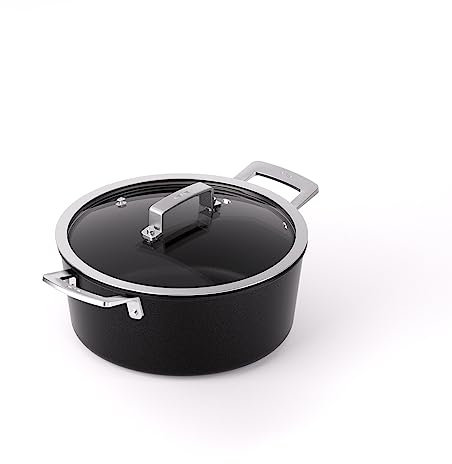 Valira Cazuela Alta 24 cm, Aluminio Fundido, Negro