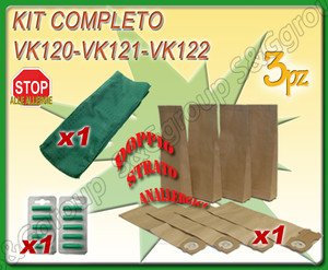 S&G group Sacchi Sacchetti Filtro + Stoffa + PROFUMINI per Folletto VORWERK VK 120 121 122
