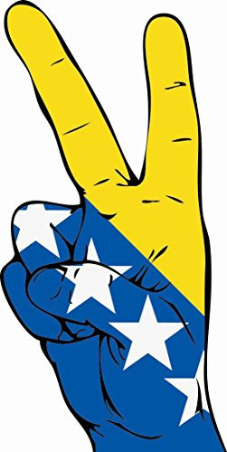 U24 Aufkleber Peace Finger Bosnien-Herzegowina Autoaufkleber Sticker