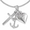 CLEVER SCHMUCK Glaube Liebe Hoffnung Halskette Anhänger 3-teilig Silberkreuz Herz Anker mit Kette Panzer 45 cm Sterlig Silber 925 im Schmucketui