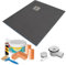 1200 x 1200 x 20mm Square Shower Tray with Corner Drain and Tanking Kit
