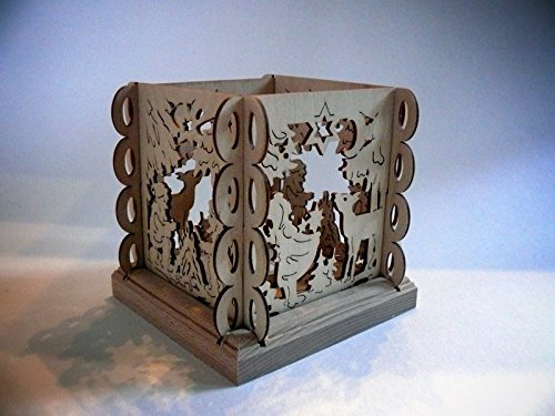 Teelichthalter Sterntaler (L/H/T):11,5cmx11,5cmx11,5cm NEU Märchen Grimm Motivleuchte Lichtbogen Schwibbogen Holz Erzgebirge Seiffen Beleuchtung Weihnachten Geschenke Weihnachtsmann Ruprecht