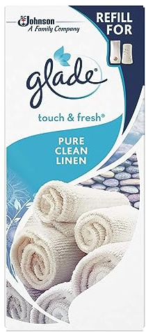 Glade Touch & Fresh Air Freshener Refill, Touch Activated Odour Eliminator for Bathroom & Home, Clean Linen, 10ml
