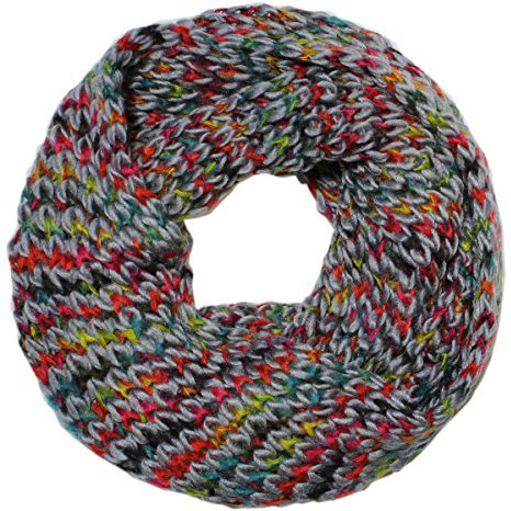 dy_mode Bunter Grobstrick Loop Schal Schlauchschal/Multicolor/Weich/Flauschig (Grau - NL024)