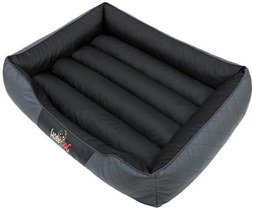 DOGGY Hobbydog R1CESGRA6 Hundebett/Sofa/Korb Cesar Standard Kunstleder, Kodura, Graphit, Größe R1, 65 x 52 x 20 cm