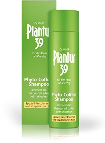 Plantur 39 Phyto-Coffein-Shampoo – speziell für coloriertes und strapaziertes Haar – Pflegeshampoo zur Vorbeugung vor menopausalem Haarausfall – 1 x 250 ml