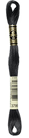 DMG Plaid Cotton Thread, Variegated for Stitching, 8 Metres 12-Pack De Dark grey - pewter