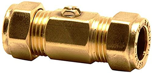 Merriway BH02902 Sperrventil 15 mm, Messing / Weiß